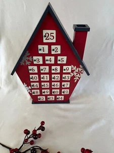 Birchwood Chalet Wood Advent Calendar Magnetic Doors 17” T Christmas Decor Nice! - Picture 1 of 3