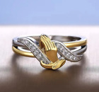 Two Tone Plated Religious Prayer Hands Engagement Ring 1.78 CT Simulated Diamond