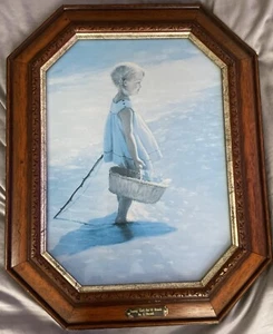 I. DAVIDI - YOUNG GIRL ON A BEACH PRINT Gorgeous Wooden Frame Large - Picture 1 of 5