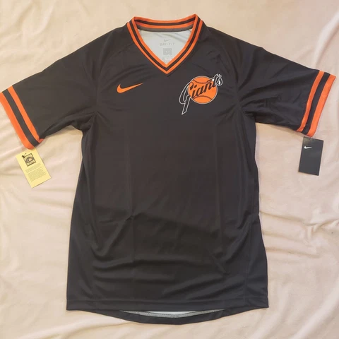 Nike Shirt Mens Small Dri-Fit Cooperstown Collection Retro V-Neck Giants MLB NWT Cover