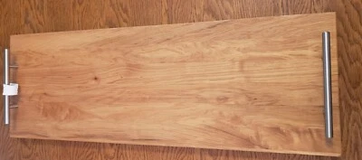 Hard Maple Lap or Serving Tray With Solid Brass Satin Nickel Handles 29"X10" - Image 1 of 4