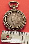 Miniature Indian Head Penny Pocket Watch Fob Chain Charm Pendant Drop