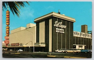 1966 Postcard The Golden Gate Casino & Sal Sagev Hotel Las Vegas NV Cars - Picture 1 of 2
