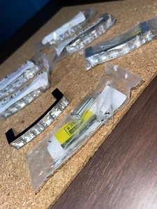 NEU 6er Set Kristall Metall Schubladen/Schrankgriffe abgerundet - mit Beschlägen - Bild 1 von 10