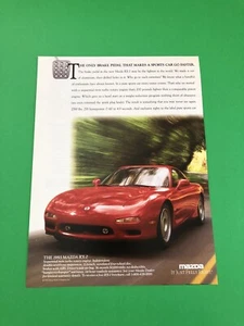 1993 MAZDA RX 7 RX-7 ORIGINAL VINTAGE PRINT AD ADVERTISEMENT PRINTED A1 - Imagen 1 de 1