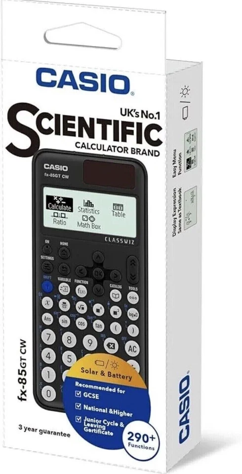 Casio fx-85GT CW Scientific Calculator - Black (FX-85GTCW-W-UT)  sale - Image 1 of 1