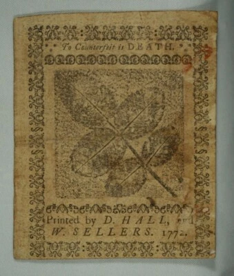 1772 Pennsylvania 18 Pence. Colonial. Extremely Fine. - Image 1 of 4