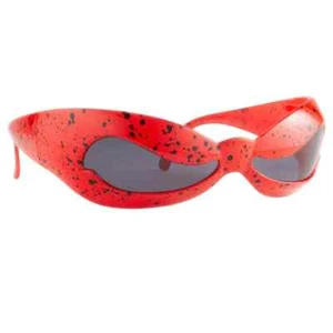 LINDA FARROW JEREMY SCOTT Superhero Red Wave Mask Nuwave Sunglasses - Picture 1 of 14