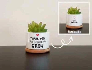 Personalised Planter for Succulents Cacti Teacher Mother Grandma Gift - Picture 1 of 6