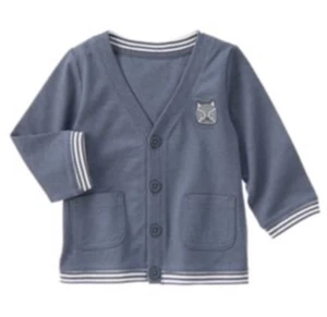 Gymboree Baby Boy Cozy Critters Gray Raccoon Boys Cardigan Sweater Nwt 3-6 M - Picture 1 of 1