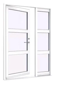 Haustür aus Holz mit Seitenteil - Bild 1 von 4