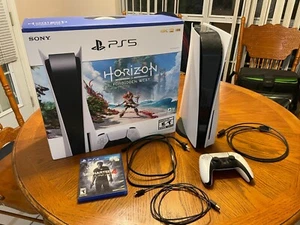 Sony PS5 Disc Edition | Horizon Forbidden West Bundle | 2 INCLUDED GAMES - Picture 1 of 14