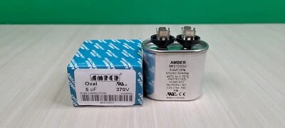 AMBER 5 MFD 370V MI37050V - Oval Single Motor Run HVAC Capacitor FREE SHIP - Image 1 of 4