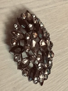 CHICOS Rhinestone Metal Brooch Pin Glamour Statement Piece - Picture 1 of 11