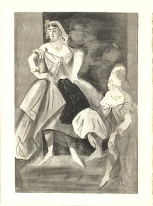 LENA LECLERCQ Les Femmes dans l'atelier IV 14" x 10.25" Lithograph 1939 Vintage - Picture 1 of 4
