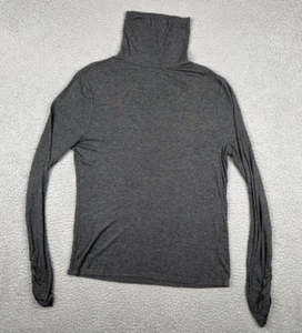 Fabletics Turtleneck Shirt Womens XL Gray Long Sleeve Ruched Stretch Lightweight - Picture 1 of 8