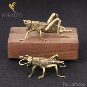 Brass Field Cricket Sculpture Tea Pet Insect Gryllid Statue Collection Art Decor - Picture 1 of 10