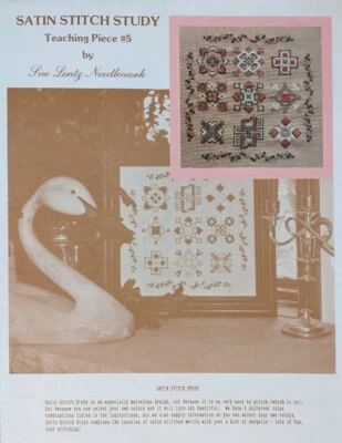 Sue Lentz satinado puntada estudio pieza didáctica #5 patrón de punta de aguja 1993 Foto 1 de 3