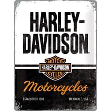 Harley Davidson Motorcycles Embossed Sign 30cm X 40cm by Nostalgic Art