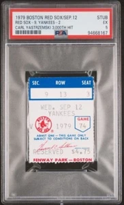 CARL YASTRZEMSKI 3000TH HIT SEPT. 12, 1979 GAME TICKET STUB PSA 5 EX ORIGINAL - Picture 1 of 2