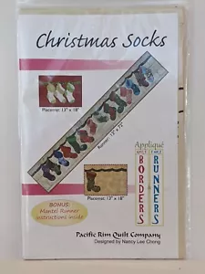 Christmas Socks Applique Table Runner Placemat Pattern Pacific Rim Quilt Company - Picture 1 of 2