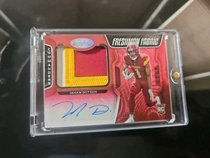 Jahan Dotson 2022 Panini Certified Freshman Fabric Auto 3 Color Patch 31/35 - Picture 1 of 2