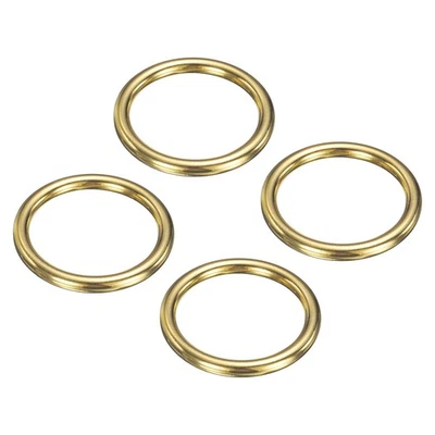 Anel O de metal, 4 peças 2,4 polegadas OD 1,9 polegadas ID 7mm de espessura ouro sem costura - Imagem 1 de 4