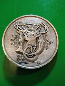 John Deere 1981 Hirschkopf Buchstabe D Marke .999 VERSILBERT Gürtelschnalle - Bild 1 von 7