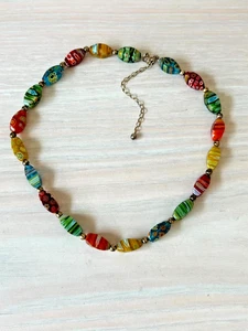 Sterling Silber Verschluss Murano? Millefiori Glasperlenkette - Bild 1 von 6