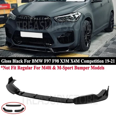 Parachoques delantero negro brillante para BMW F97 F98 X3M X4M Competition 19-21 GT Style Foto 1 de 4
