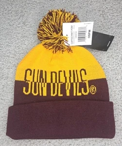 Men's adidas Maroon/Gold Arizona State Sun Devils Colorblock Cuffed Knit Hat NWT - Picture 1 of 2