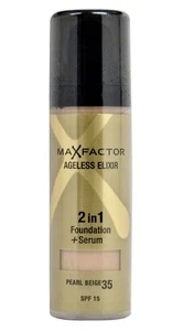 Max Factor Ageless Elixir 2-in-1 Foundation + Serum 35 Pearl Beige - Picture 1 of 3