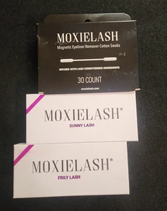 Moxie Lash 2 Pairs Reusable Magnetic Lashes Sunny & Frilly Lashes +Swabs Lot#6 - Picture 1 of 5