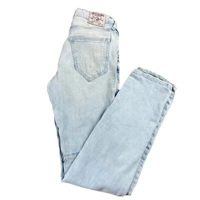 Y2K True Religion Rocco Relaxed Skinny Moto Jeans Light Wash Men's 30 / 34 - Image 1 of 4