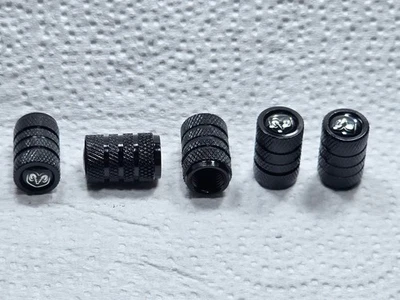 4 tampas de haste de válvula tri-band pretas compatíveis com Ram - Imagem 1 de 4
