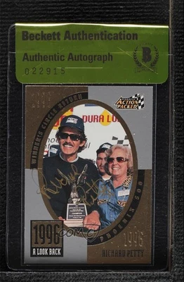 BAS 1997 Pinnacle Action Packed Richard Petty #67 Beckett Auth Sticker Auto HOF - Image 1 of 2