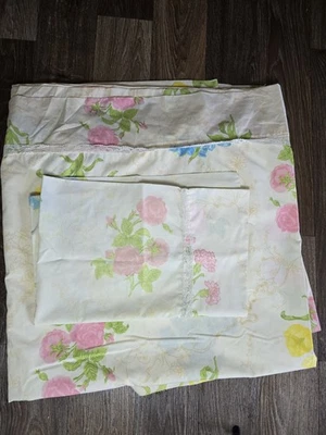 Vintage Wamsutta Supercale Plus Full Double Sheet Set Flat Fitted Pillowcase - Image 1 of 4