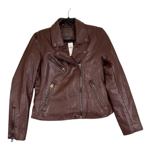 BLANKNYC Jacke Damen Medium Ochsenblut Kunstleder Motorrad Biker Neu mit Etikett Anthropologie - Bild 1 von 16