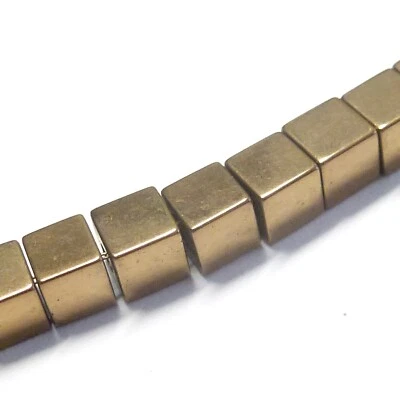 Hämatitperlen Würfel 3mm Farbe Bronze antik 130 Perlen Spacer nenad-design AN393 - Bild 1 von 4