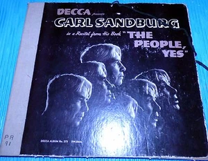Carl Sandburg - The People, Yes / Decca 273, 3X12" 78rpm Set  - Imagen 1 de 3