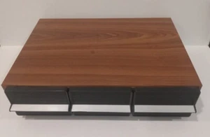 Vintage 36 Cassette Tape Storage Holder Case 3 Drawer Faux Wood Grain Cabinet - Picture 1 of 8