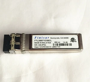 Finisar FTLX8571D3BCL SFP+SR/SW 10Gb/s 850nm Multimode SFP+ Transceiver - Photo 1/1