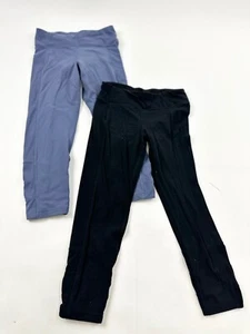 Athleta Leggings Girls XL 14 Black And Purple 2 Pair Pilling - Picture 1 of 12