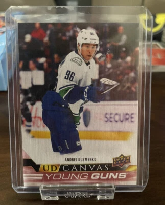 2022-23 Upper Deck Series 2 Hockey Canucks Andrei Kuzmenko UD Canvas Young Gun - Image 1 of 2