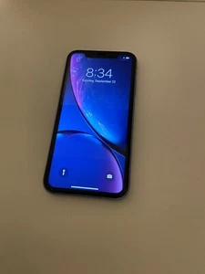 Apple iPhone XR - 64 Go - Bleu (Désimlocké) A1984 (CDMA + GSM) (CA) fissuré sur l'écran - Photo 1 sur 5