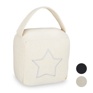 1 x Türstopper Sack Türsack Vintage Stofftürstopper Türpuffer Stern-Design beige