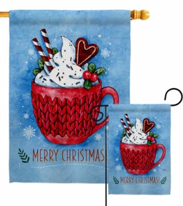 Bandera de jardín de coco de Navidad decorativa de invierno pequeño regalo patio casa pancarta - Imagen 1 de 17