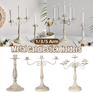 Candle Holder Vintage 1 3 5 Arm Table Candelabra Ornament Home Hotel Decoration - Picture 1 of 18