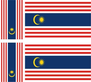 MALAISIE Lot 4 Vinyl autocollant Drapeau flag Federal Territory of Kuala Lumpur - Picture 1 of 1