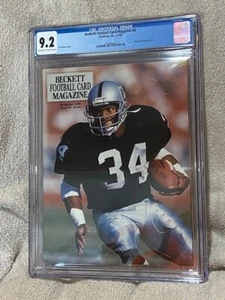 Bo Jackson Beckett Football Card Magazine #8 CGC Graded 9.2 Warren Moon Back - Picture 1 of 3